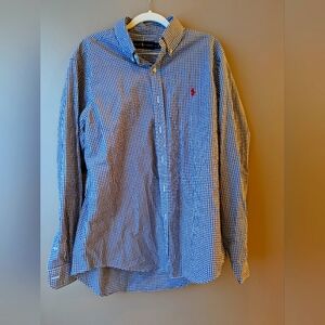 Ralph Lauren Men's Blue Checkered Shirt L
